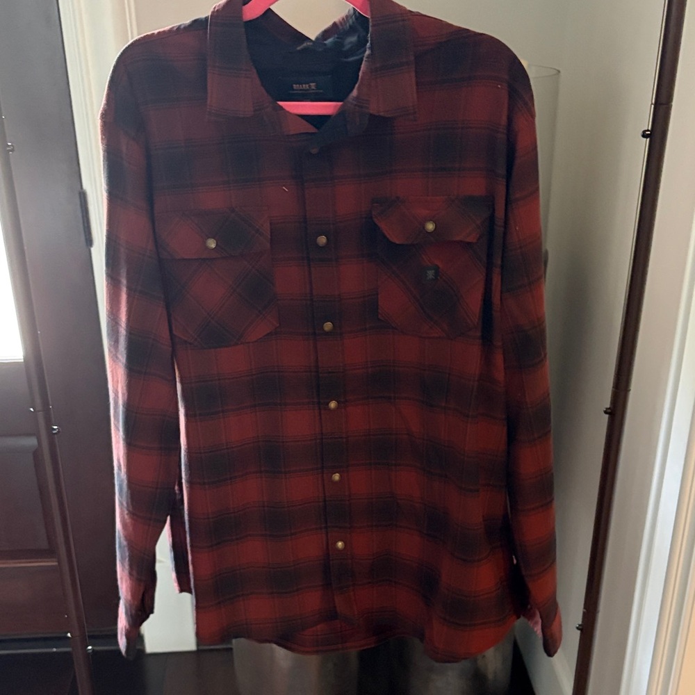 Roark Red and Black Plaid Shirt Jacket